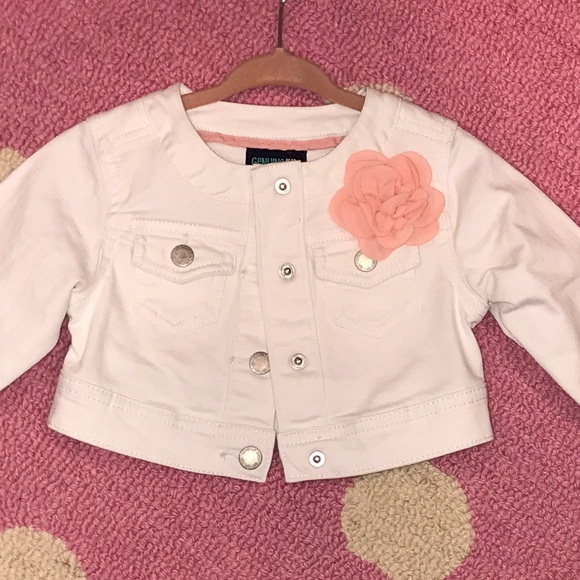 baby girl white denim jacket